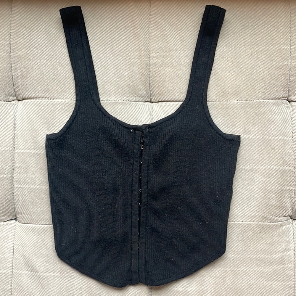 Black Ribbed Women's Top
